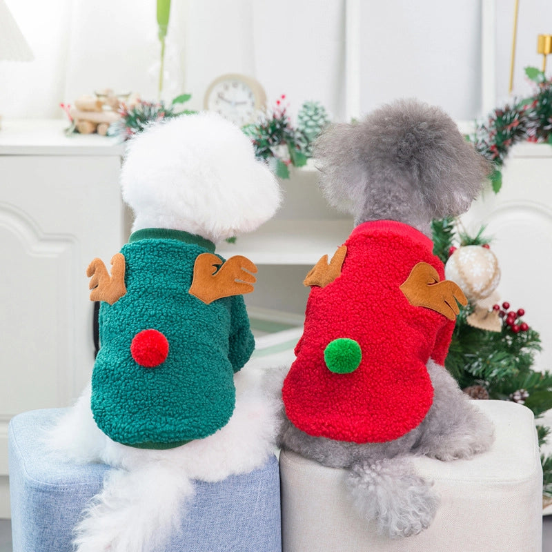 Casual Polar Fleece Christmas Christmas Tree Santa Claus Pet Clothing
