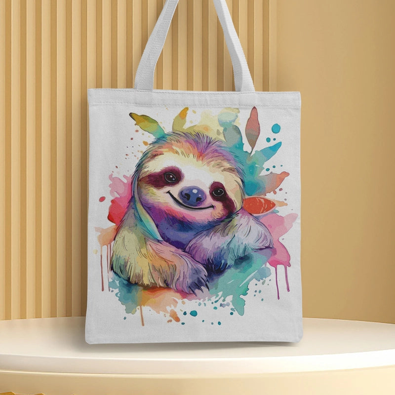 Women's Medium Canvas Animal Basic Classic Style Square Open Canvas Bag