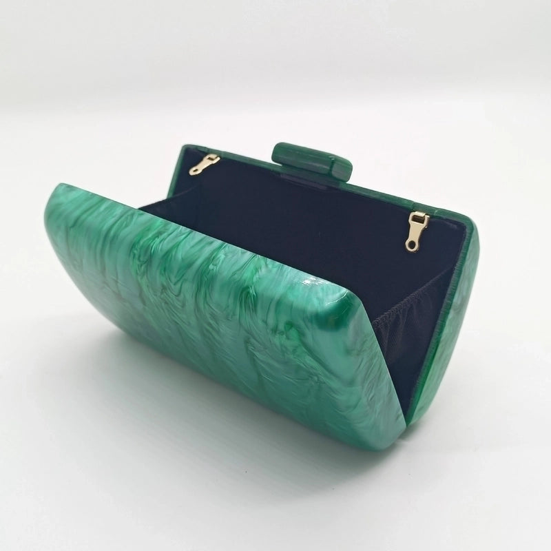 White Purple Green Arylic Solid Color Square Evening Bags