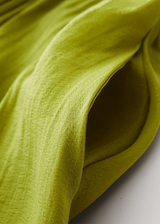 Boho Grass Green Exra Large Hem Cotton Holiday Skirt Spring