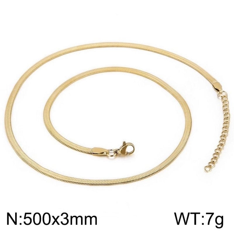 Classic Style Solid Color Titanium Steel 18K Gold Plated Plating Chain Necklace