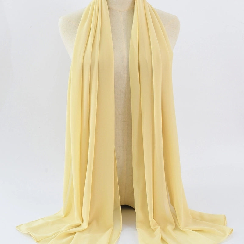 Women's Minimalist Classic Style Solid Color Satin Silk Scarf