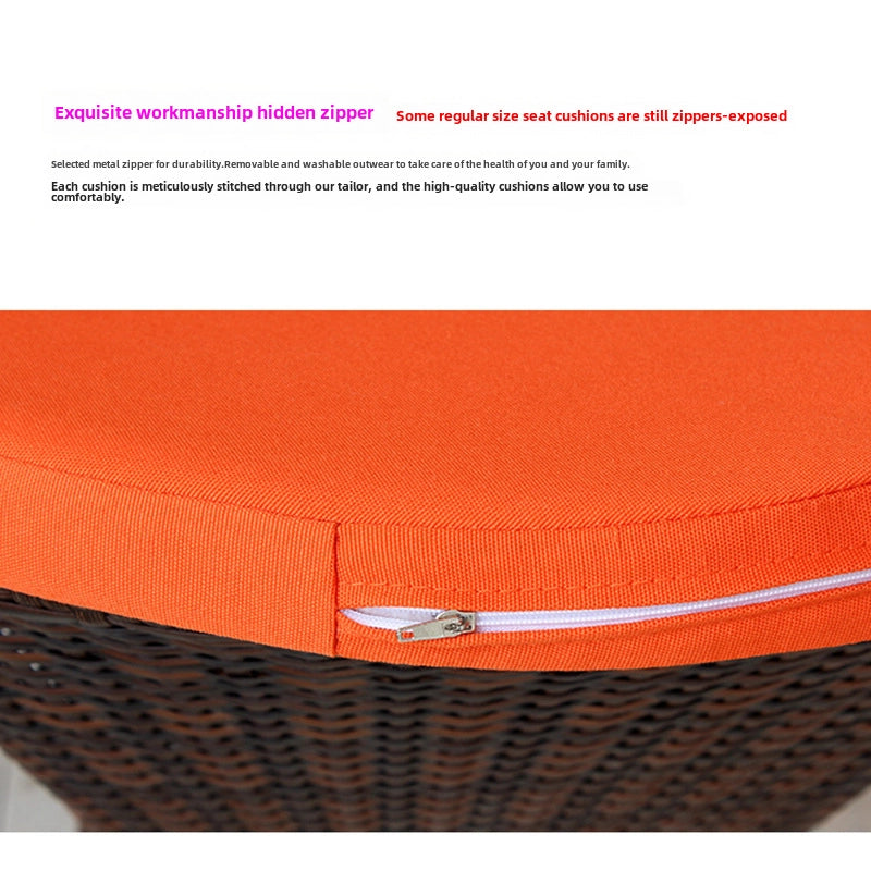 Round Outdoor Cushion Fat Cushion Customized Four Seasons Universal Cushion Solid Color Cotton And Linen Fabric Removable And Washable Chair Cushion