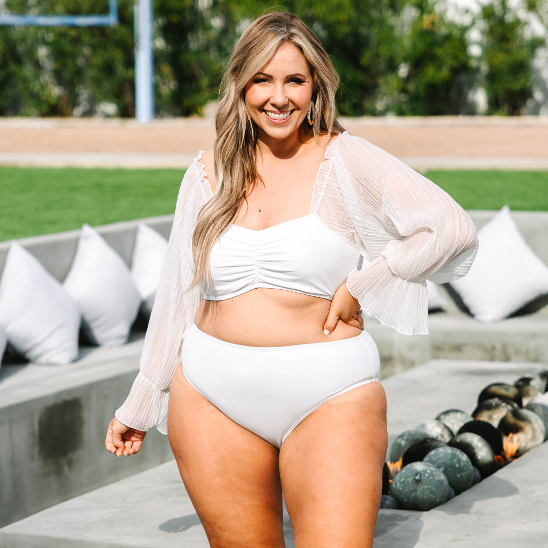 Those Summer Nights Swim Top. White