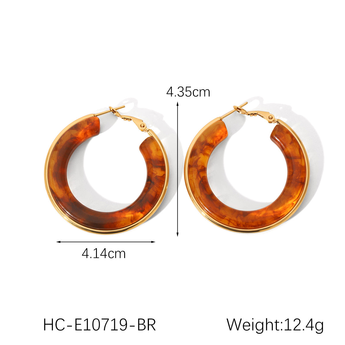 Retro Style Stainless Steel Earrings Resin Earrings Female Earrings Niche Design