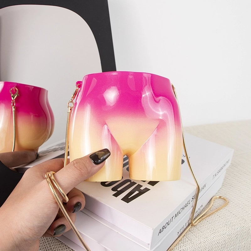 Women's Small Arylic Gradient Color Streetwear Lock Clasp Crossbody Bag
