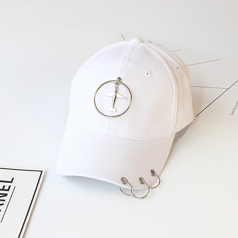 Hat Women's Korean Style Personality Chain Iron Ring Cap Student Children's Baseball Cap Spring And Summer Parent-Child Sunshade
