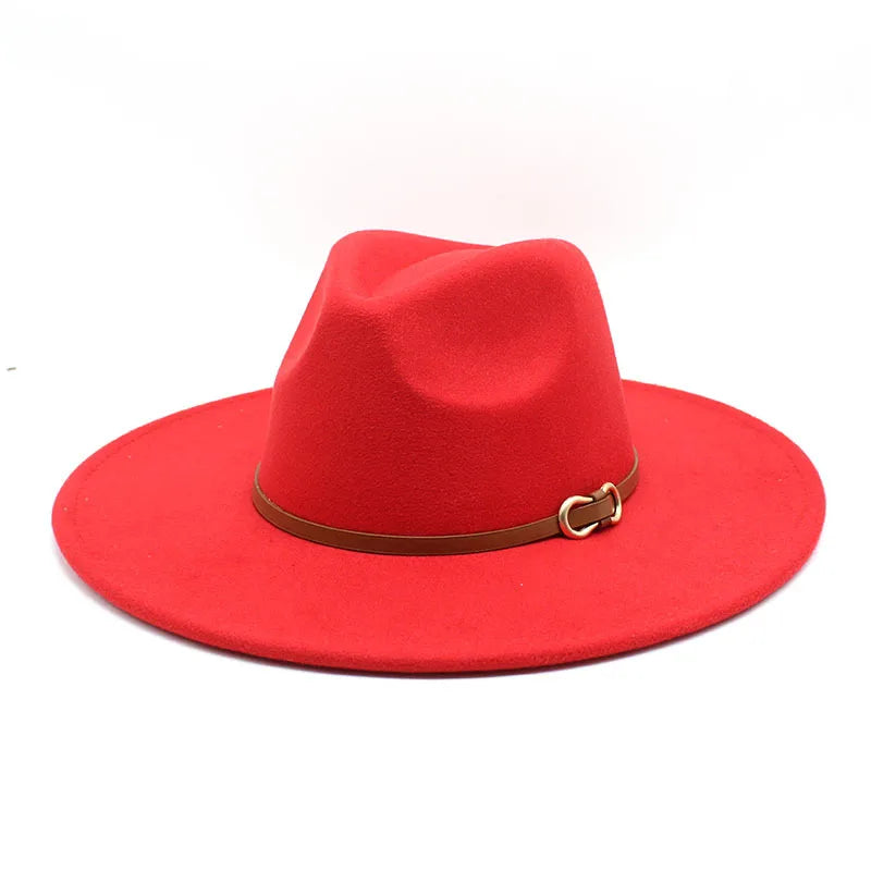 Fashion Autumn And Winter New Black Woolen Hat Jazz Hat For Men And Women 9.5cm