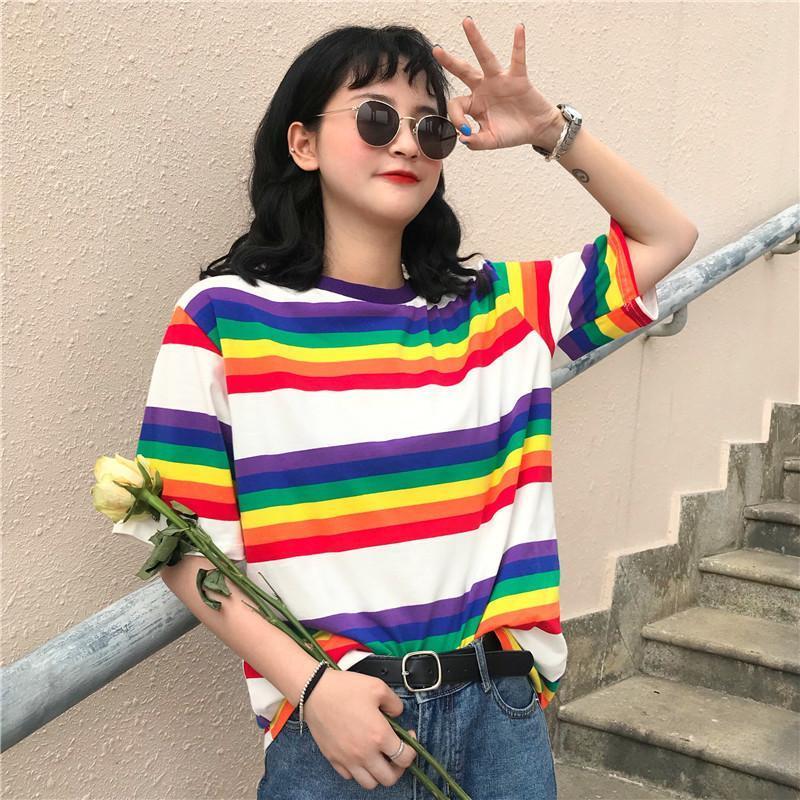 Rainbow Striped Tee