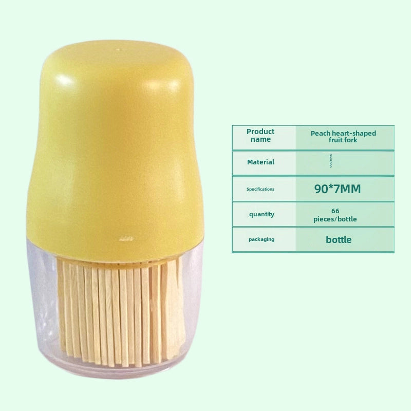 Bamboo Fruit Fork Disposable Children Heart-shaped Bamboo Fork KTV Bar Club Home Snack Fork Manufacturers