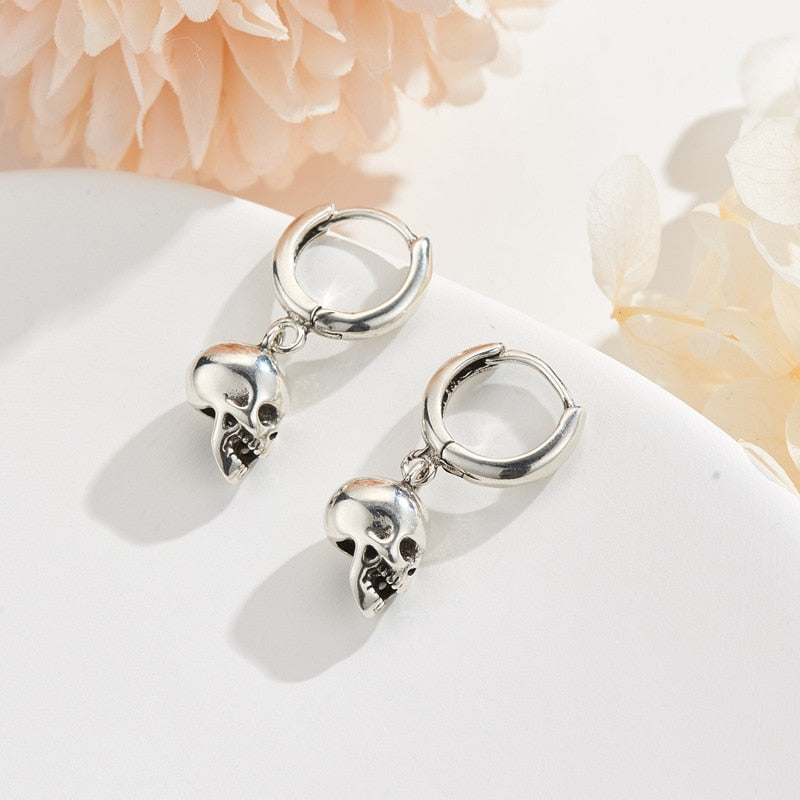 Sterling Silver Skull Earrings