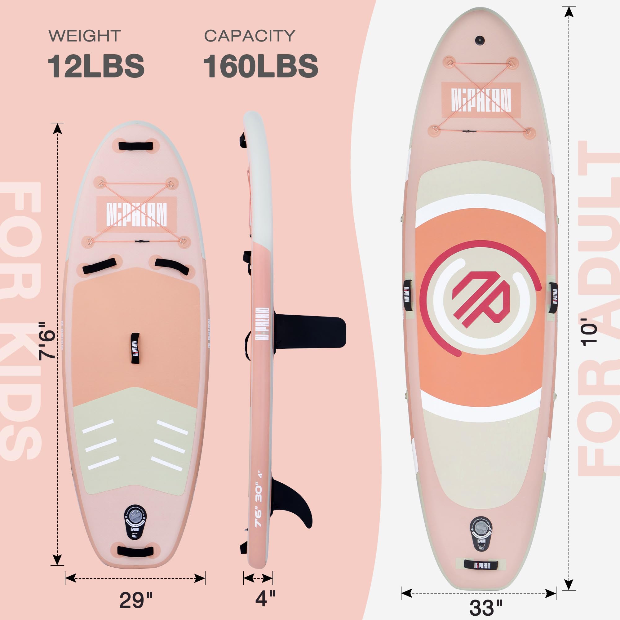 Inflatable Stand Up Paddle Board with SUP Accessories, Non-Slip EVA Deck, 10'6 Inch Inflatable Paddle Board