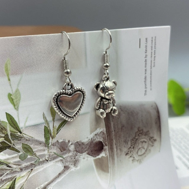 Heart & Teddy Bear Earrings