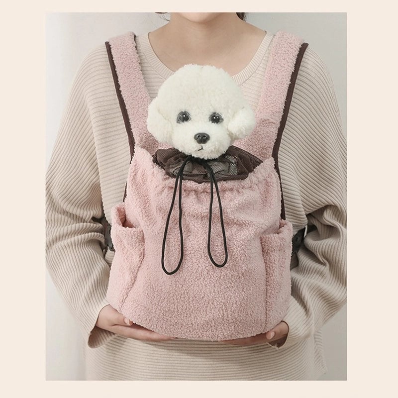 Minimalist Velvet Solid Color Pets Backpack