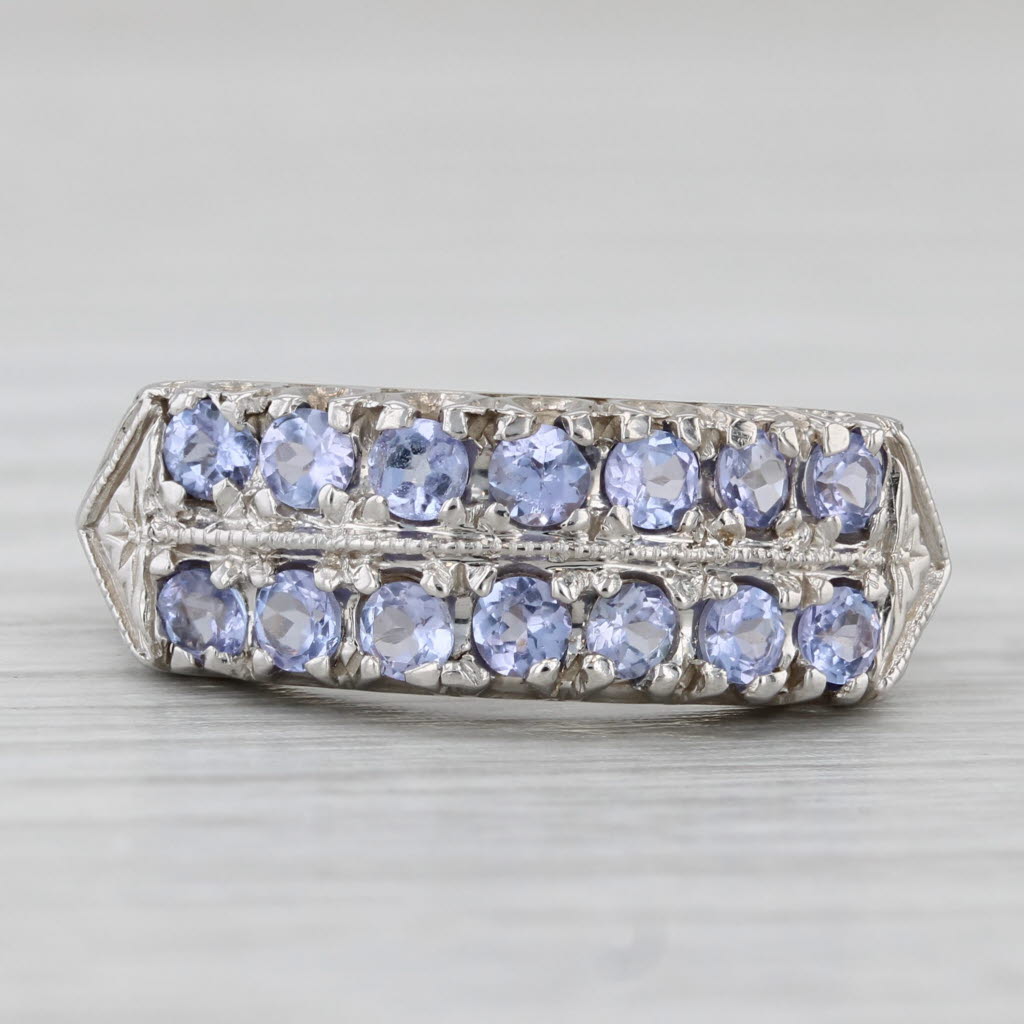 Vintage 0.70ctw Tanzanite Ring 14k White Gold Size 6