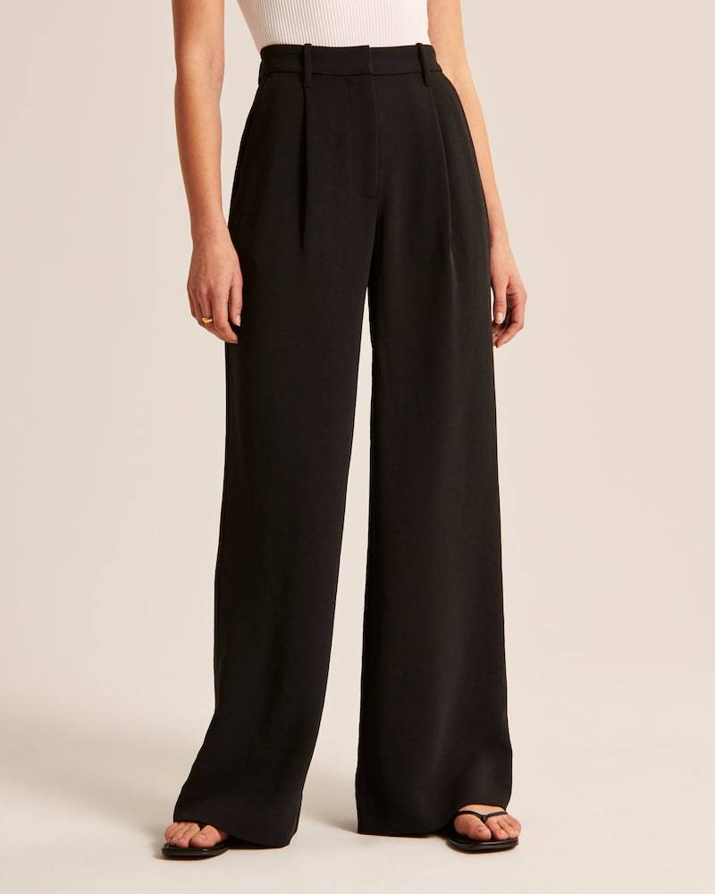 Icy Tailored Crepe Wide-Leg Pants