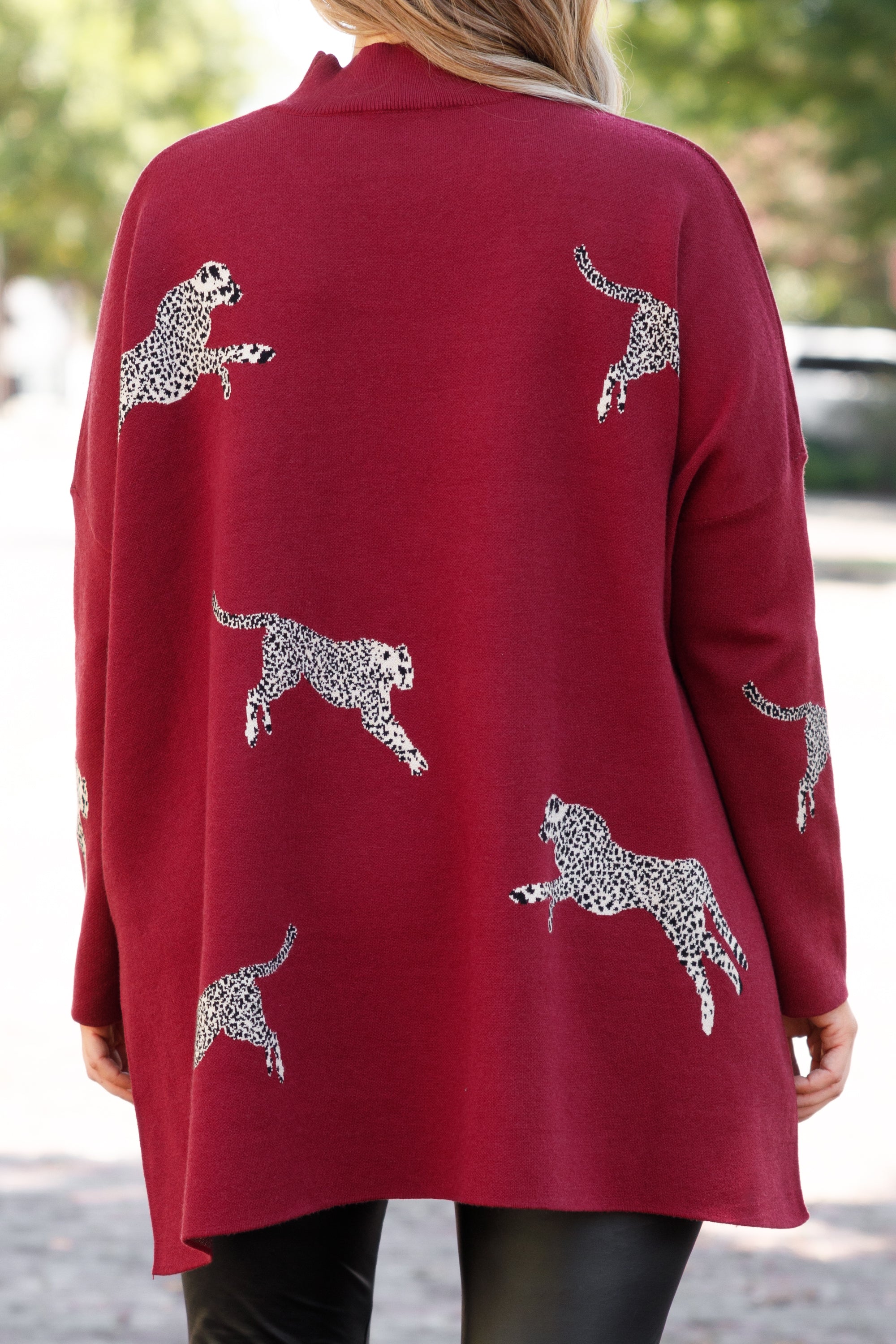 Mother Of The Jungle Sweater. Burgundy