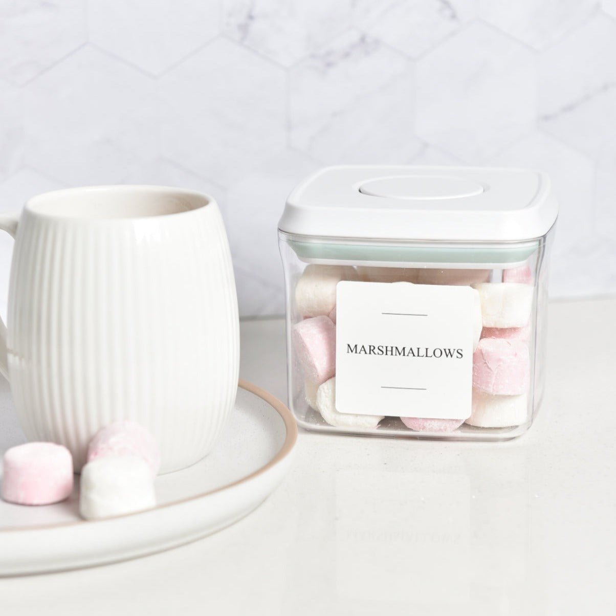 Push Top Pantry Container 850ml - White Lid