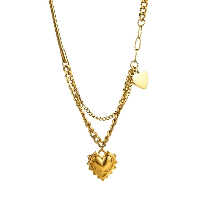 Modern Style Minimalist Solid Color 304 Stainless Steel Rhinestones Inlay Layered Necklaces