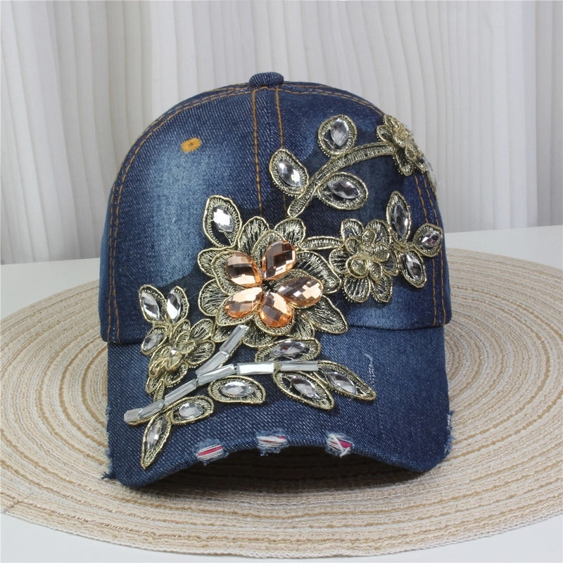 Unisex Streetwear Letter Usa Flower Curved Eaves Baseball Cap