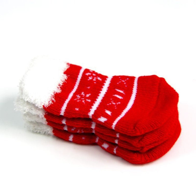 Red Warm Socks For Dog