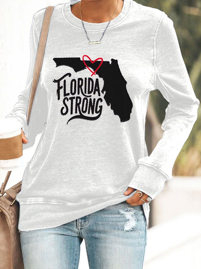 Women's Florida Strong Printed Crew Neck Sweatshirt