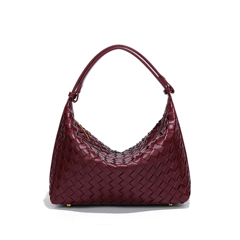 Women's Medium Pu Leather Solid Color Elegant Streetwear Dumpling Shape Zipper Shoulder Bag