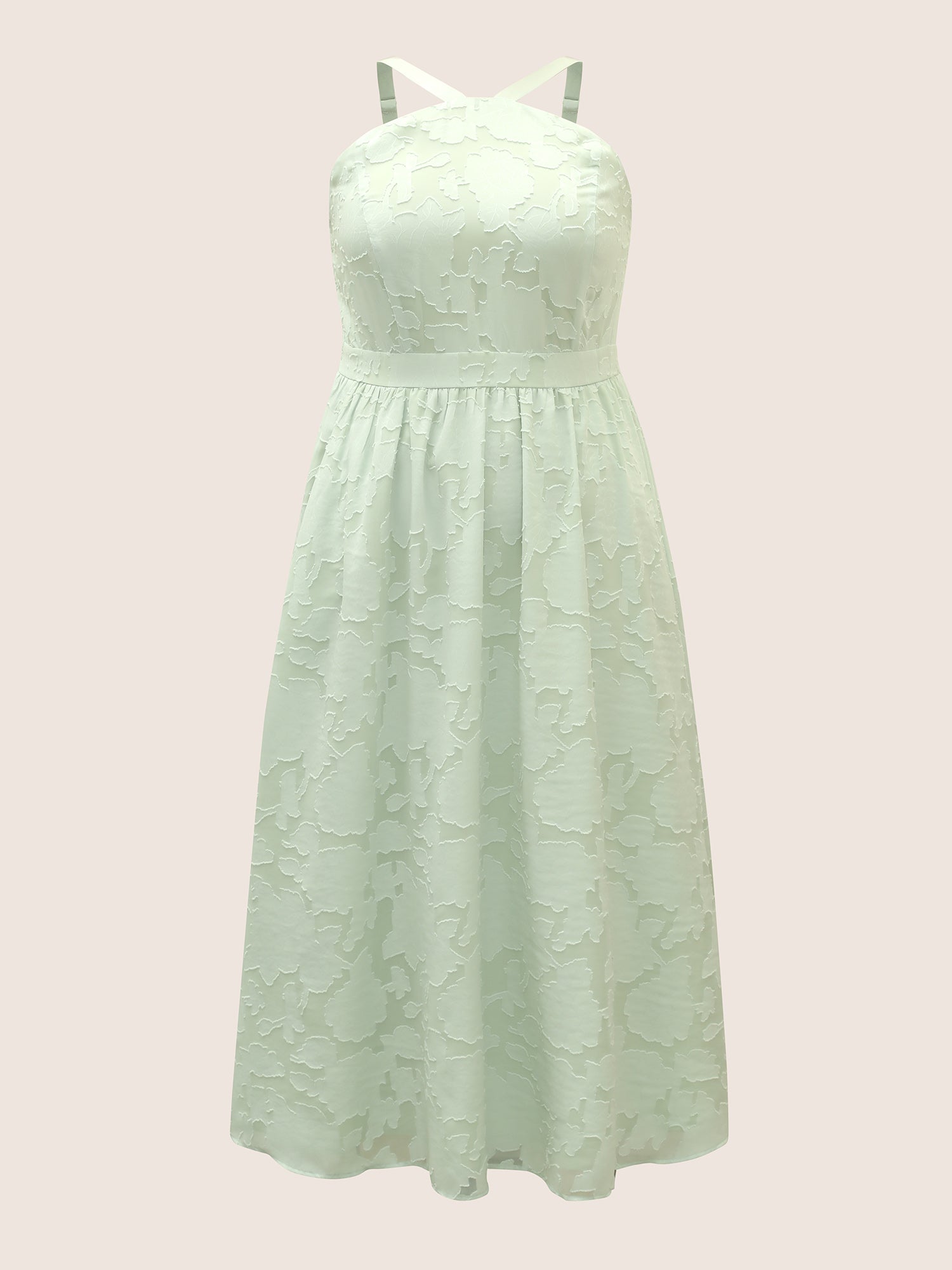 Abstract Textured Shirred Pocket Dress