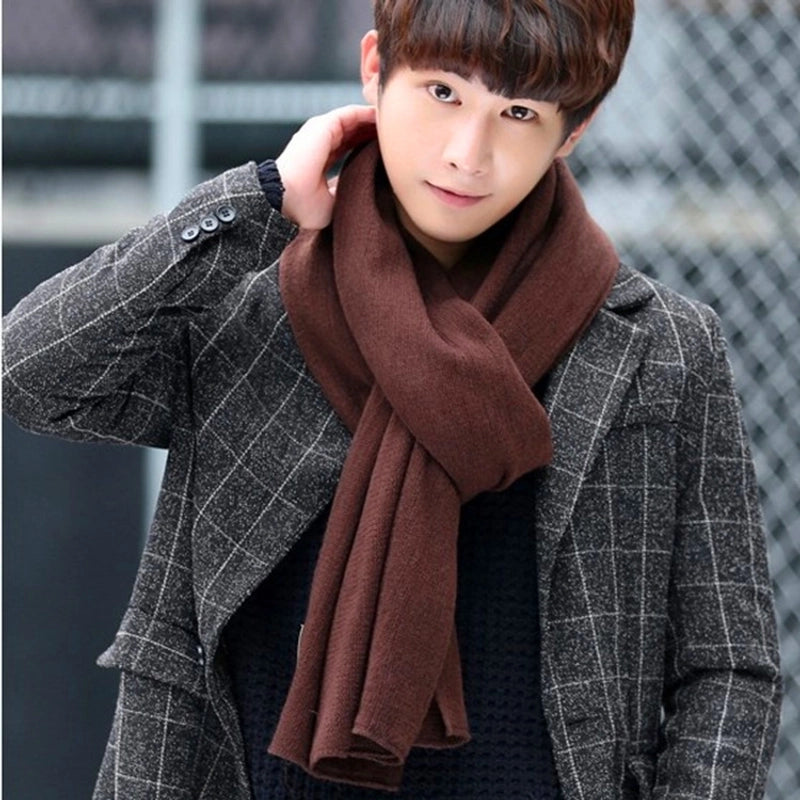 Winter Scarf Winter Men's Scarf Solid Color Cashmere Scarf Women's Shawl