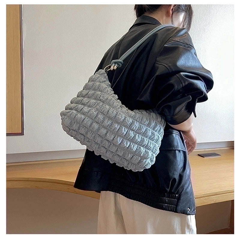 Women's Small Nylon Solid Color Basic Square Zipper Underarm Bag