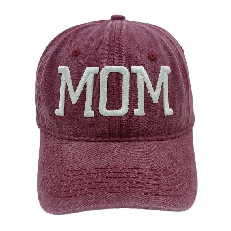 Women's Mama Minimalist Solid Color Patchwork Flat Eaves Baseball Cap