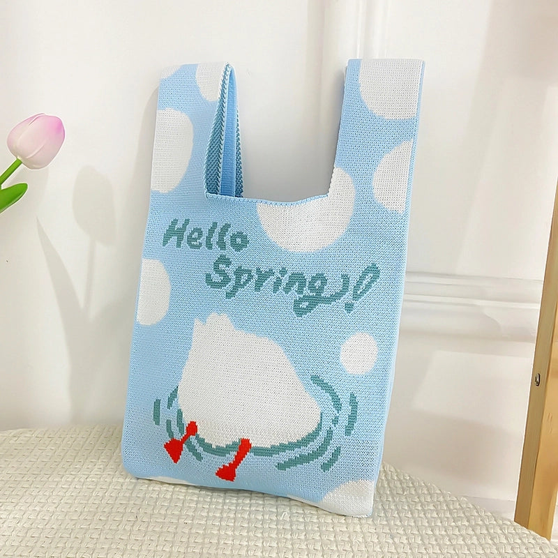 Women's Medium Polyester Animal Cartoon Flower Cute Classic Style Lock Clasp Handbag