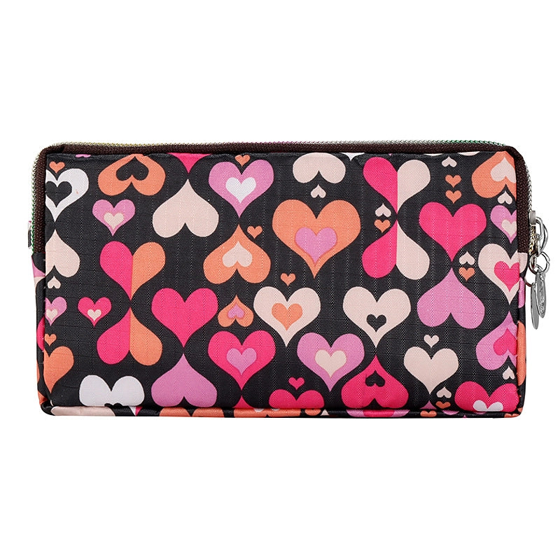 Cartoon Three-layer Zipper Fabric Printing Women's New Coin Purse Bag Mobile Phone Bag Handbag
