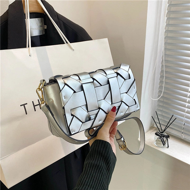 3 Pieces Women'S Pu Leather Solid Color Streetwear Sewing Thread Square Zipper Crossbody Bag