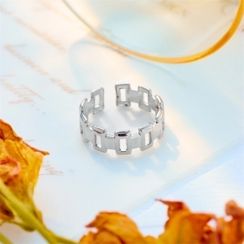 Basic Cross Star 304 Stainless Steel 18K Gold Plated Gold Plated Stainless Steel Rings
