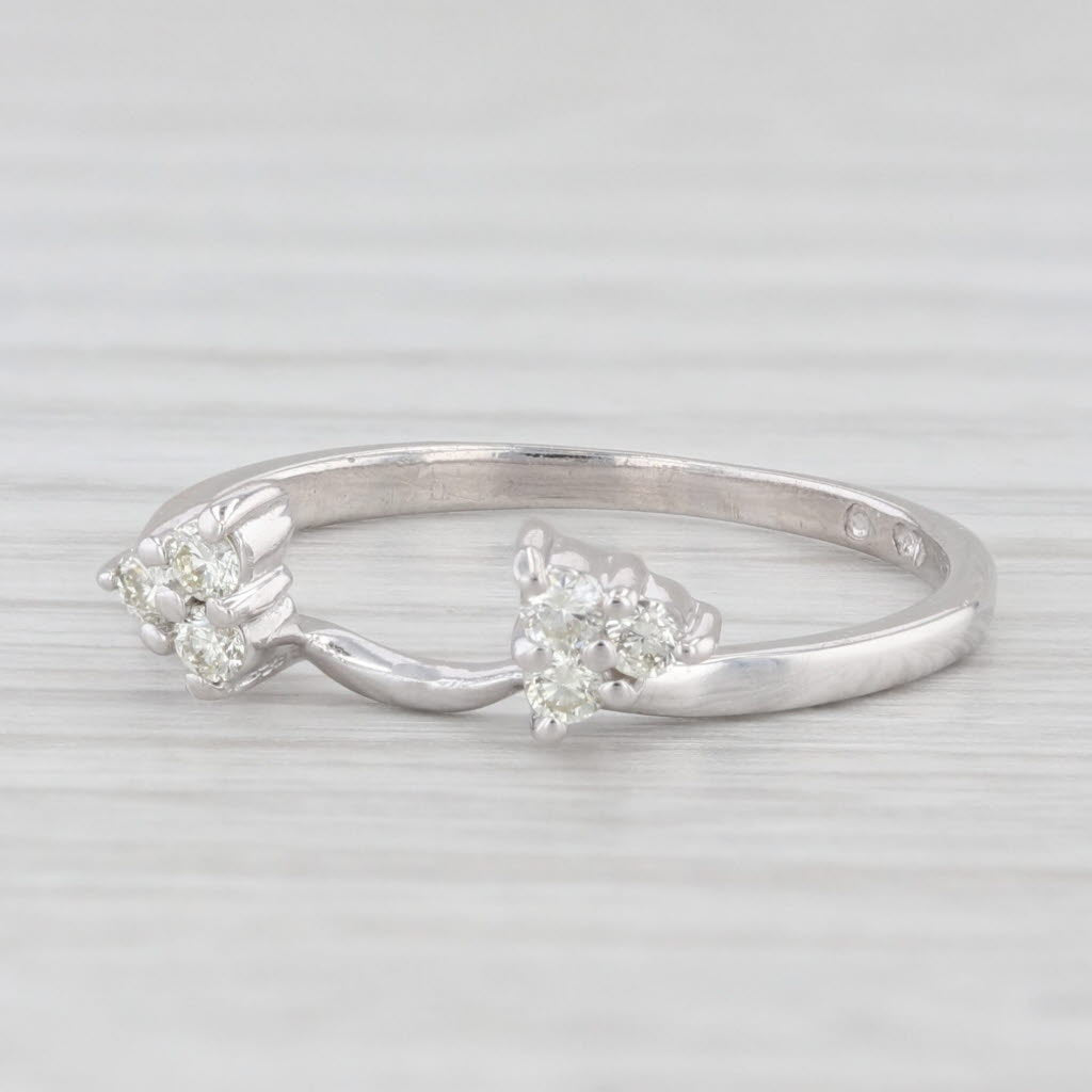 0.12ctw Diamond Ring Guard Enhancer 14k White Gold Size 5.75 Wedding Band Bridal
