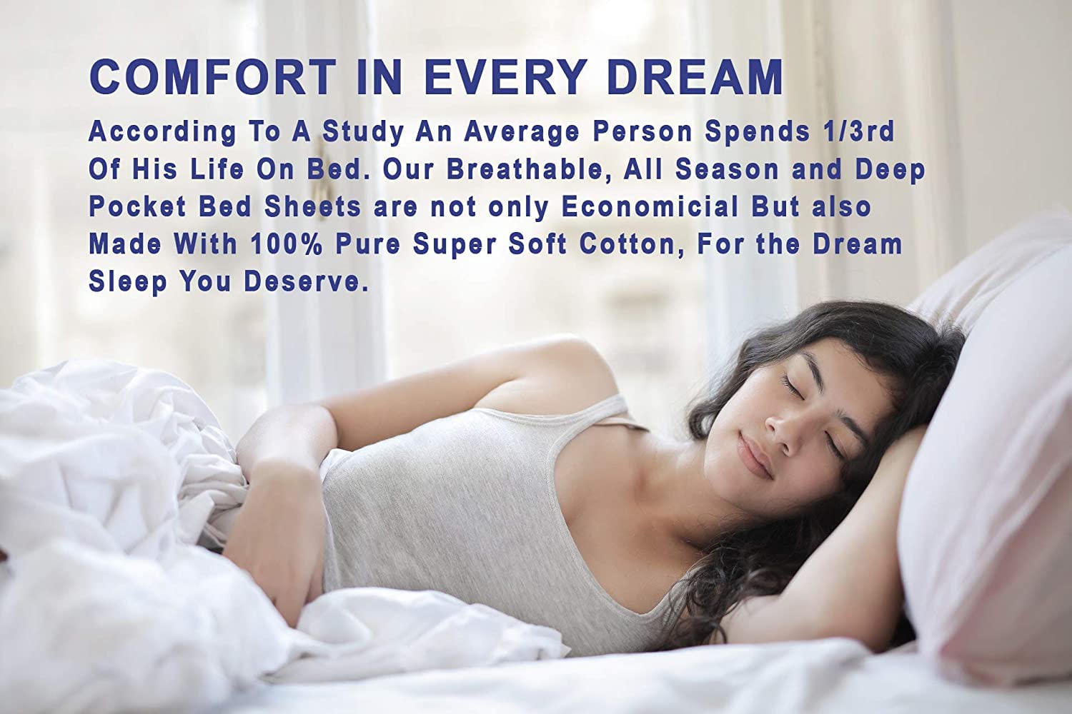 [Sweet Pea]100% Cotton Sheets - Soft & Breathable Sheet Set - 4 Pieces