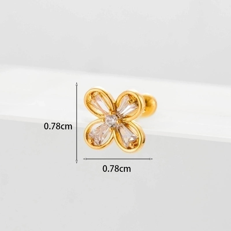 Ear Cartilage Rings & Studs Geometric Copper Plating Artificial Gemstones