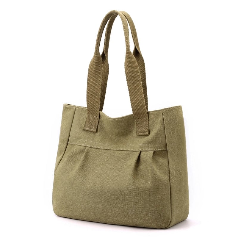 Women's Canvas Solid Color Streetwear Square Open Shoulder Bag