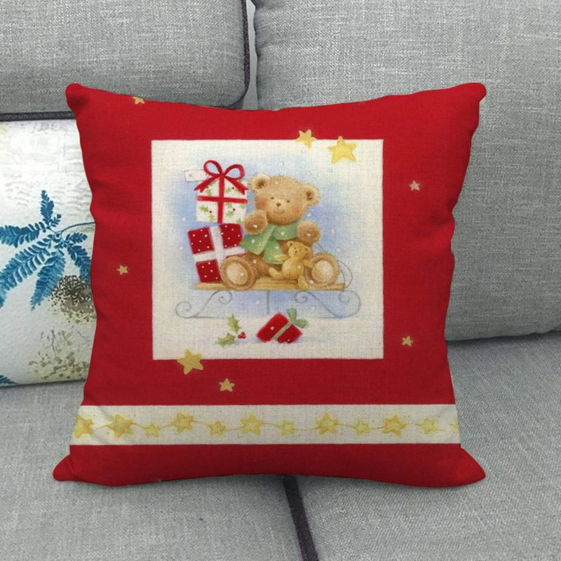 Christmas Casual Cartoon Linen Pillow Cases Couch & Sofa Decor