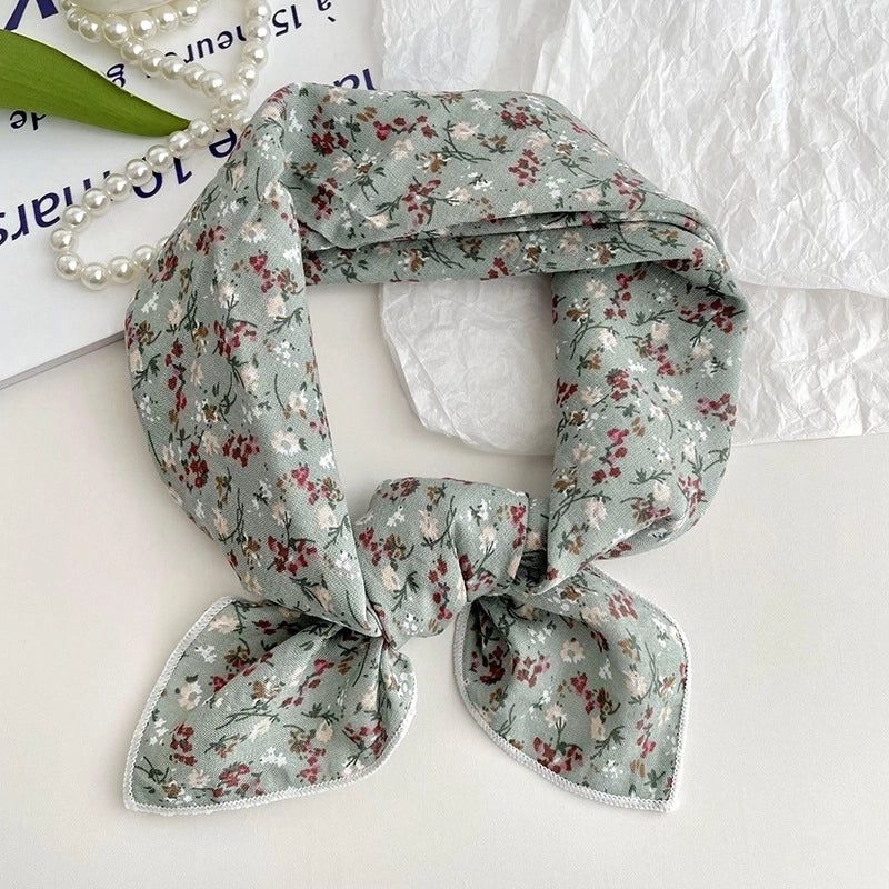 Women's Sweet Minimalist Color Block Cotton And Linen Printing Scarf