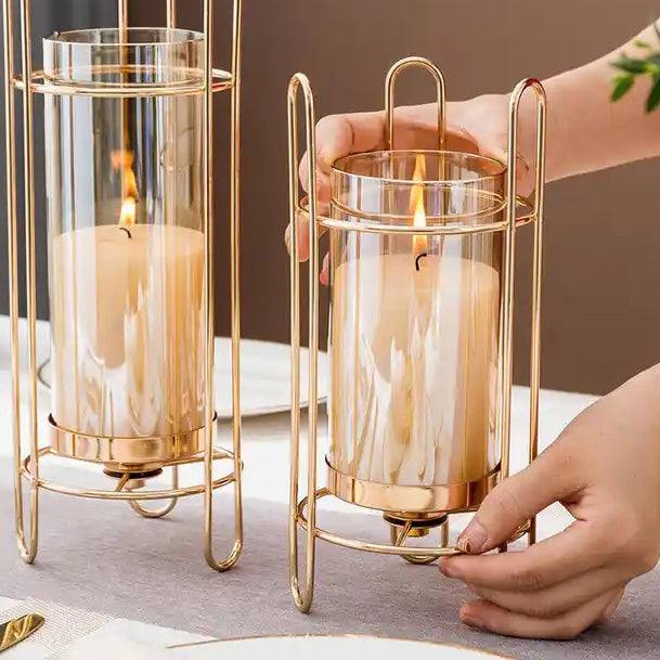 Athena Wireframe Candle Holder - Gold