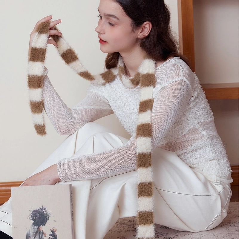 Women's Elegant Basic Color Block Nylon Scarf