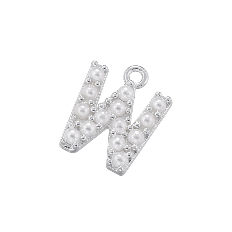 Casual Elegant Minimalist Letter Copper Plating Inlay Artificial Pearls 18k Gold Plated Charms