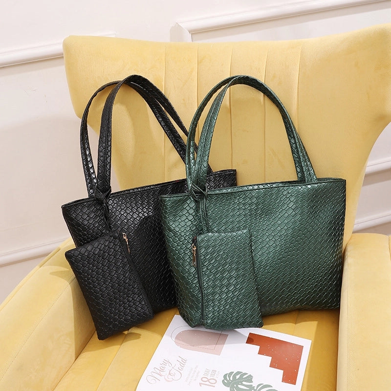 Women's Medium Pu Leather Solid Color Vintage Style Classic Style Zipper Tote Bag
