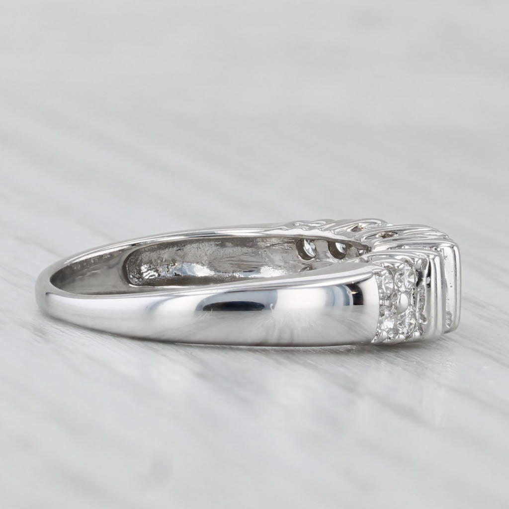 0.59ctw Diamond Ring 14k White Gold Size 6.75 Wedding Anniversary Band
