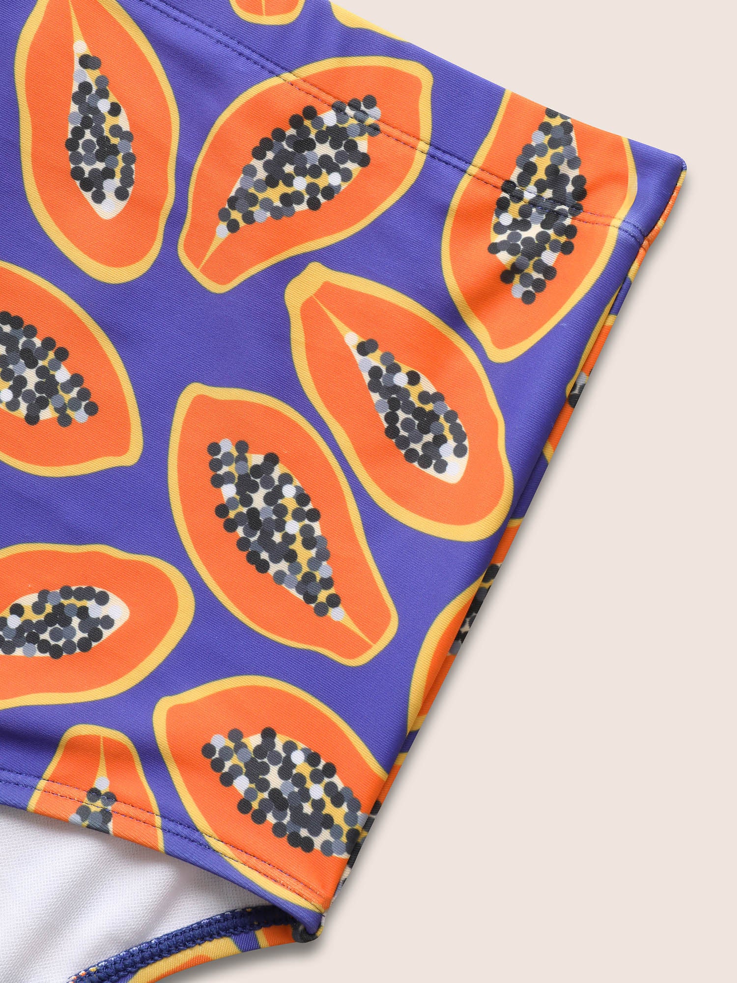 Fruit & Vegetable Print Crossover Cami Swim Dress