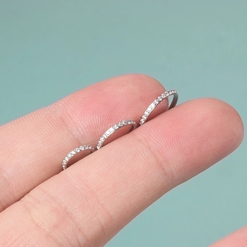 1 Piece Nose Rings & Studs Minimalist Round G23 Titanium Zircon Inlay Zircon
