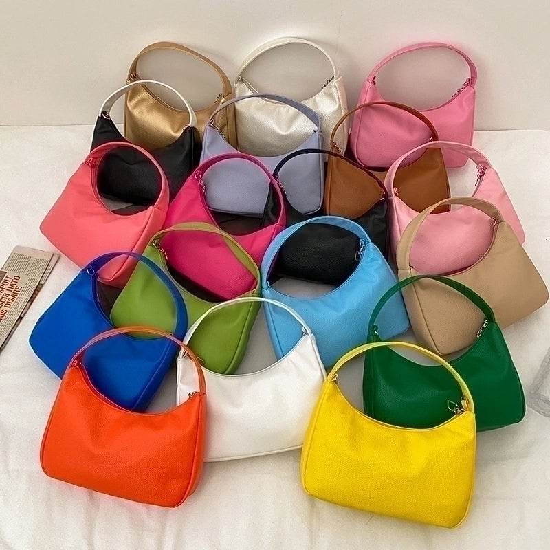 Women's Small Pu Leather Solid Color Vintage Style Square Zipper Square Bag