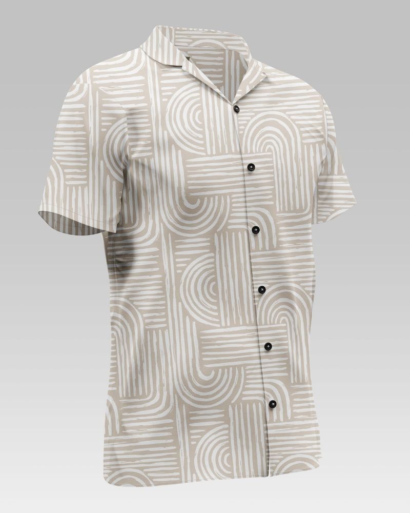 Lines Printed Cotton Shirt For Men